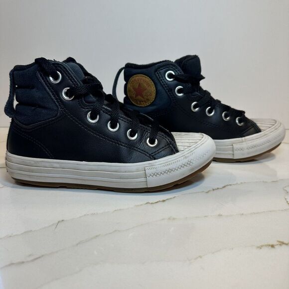 Converse Leather Chuck Taylor All Star Berkshire Boot Black Size Kid 1 - Picture 3 of 11